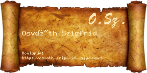 Osváth Szigfrid névjegykártya